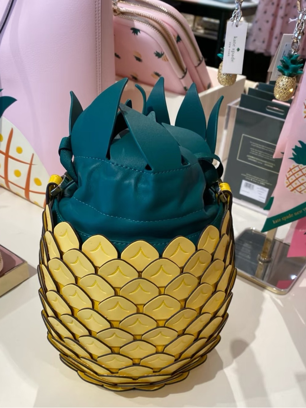 Kate Spade Novelty Fruit Colada Pineapple🍍 Crossbody Bag Yellow Multi NWT